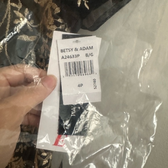 Betsy & Adam Black and Gold Floral Maxi Dress - Picture 5 of 6